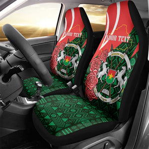 Personalized Burkina Faso Republic Day Car Seat Cover Bogolan Mudcloth - Coat Of Arms Design