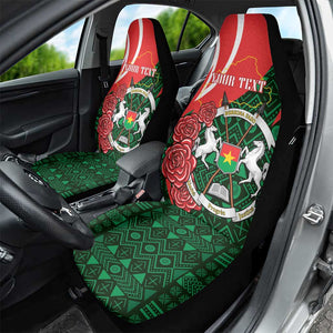 Personalized Burkina Faso Republic Day Car Seat Cover Bogolan Mudcloth - Coat Of Arms Design