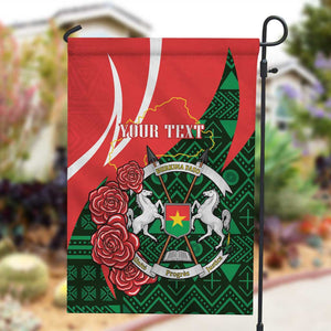 Personalized Burkina Faso Republic Day Garden Flag Bogolan Mudcloth - Coat Of Arms Design