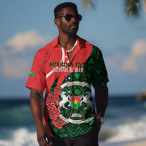 Personalized Burkina Faso Republic Day Hawaiian Shirt Bogolan Mudcloth - Coat Of Arms Design