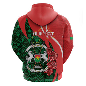 Personalized Burkina Faso Republic Day Hoodie Bogolan Mudcloth - Coat Of Arms Design