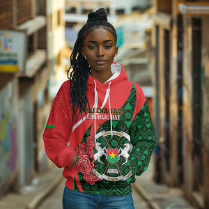 Personalized Burkina Faso Republic Day Hoodie Bogolan Mudcloth - Coat Of Arms Design