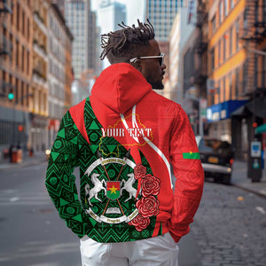 Personalized Burkina Faso Republic Day Hoodie Bogolan Mudcloth - Coat Of Arms Design