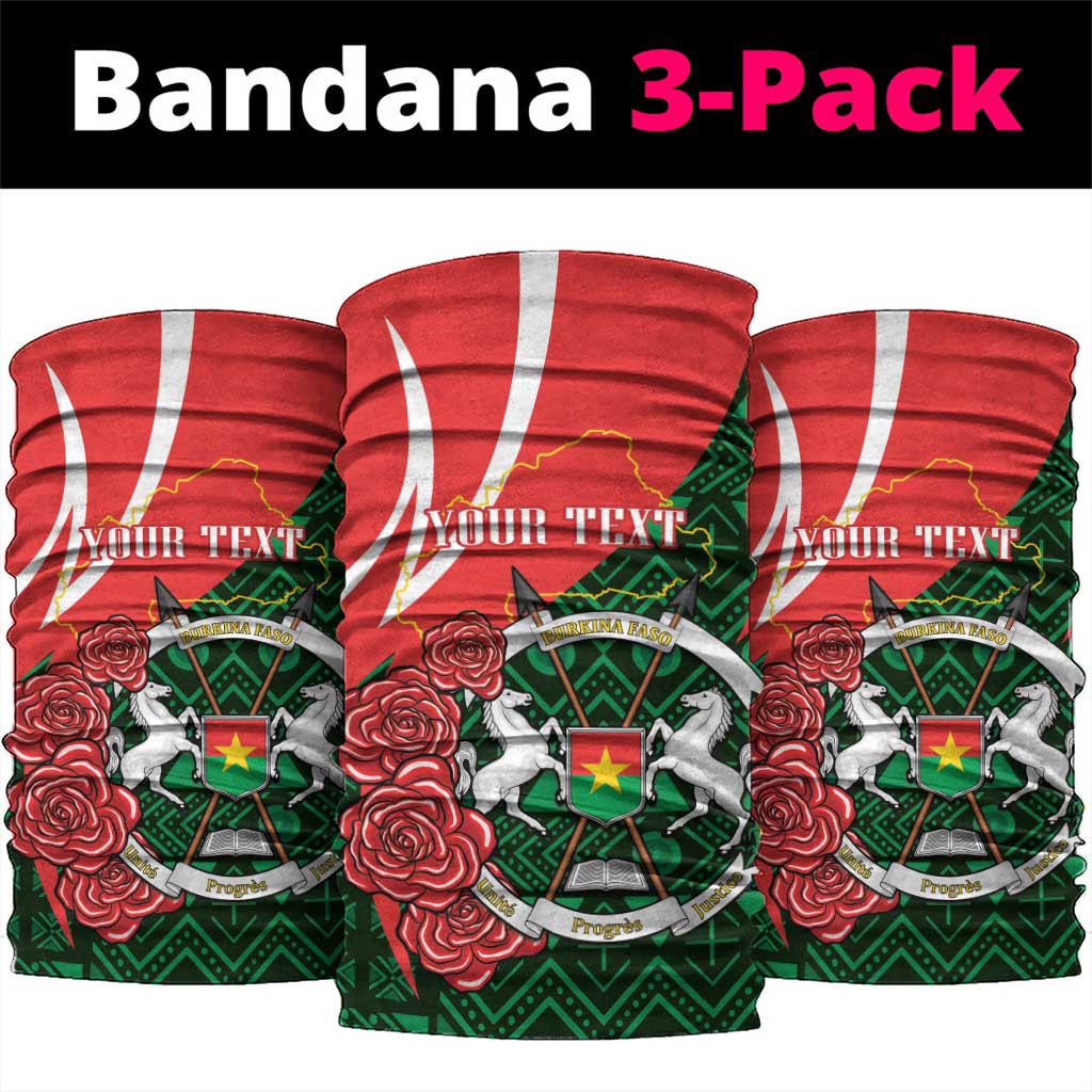 Personalized Burkina Faso Republic Day Neck Gaiter Bogolan Mudcloth - Coat Of Arms Design LT14