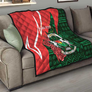 Personalized Burkina Faso Republic Day Quilt Bogolan Mudcloth - Coat Of Arms Design