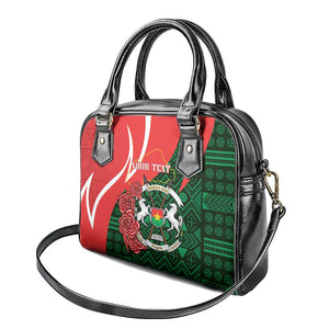 Personalized Burkina Faso Republic Day Shoulder Handbag Bogolan Mudcloth - Coat Of Arms Design