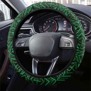 Burkina Faso Republic Day Steering Wheel Cover Bogolan Mudcloth - Coat Of Arms Design