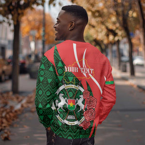 Personalized Burkina Faso Republic Day Sweatshirt Bogolan Mudcloth - Coat Of Arms Design