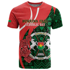 Personalized Burkina Faso Republic Day T shirt Bogolan Mudcloth - Coat Of Arms Design