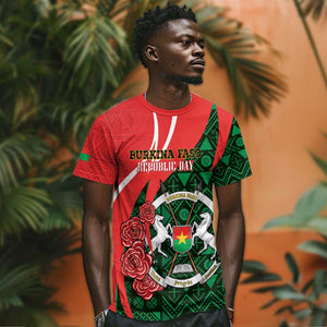 Personalized Burkina Faso Republic Day T shirt Bogolan Mudcloth - Coat Of Arms Design