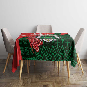 Personalized Burkina Faso Republic Day Tablecloth Bogolan Mudcloth - Coat Of Arms Design