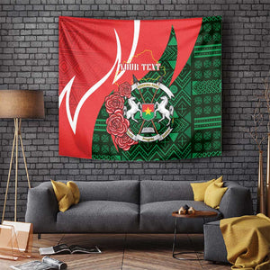 Personalized Burkina Faso Republic Day Tapestry Bogolan Mudcloth - Coat Of Arms Design