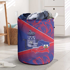 Port-au-Prince Afro-Haitians Laundry Basket Ayiti Map Pòtoprens Flag Color - African Pride