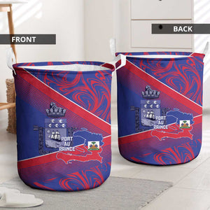 Port-au-Prince Afro-Haitians Laundry Basket Ayiti Map Pòtoprens Flag Color - African Pride