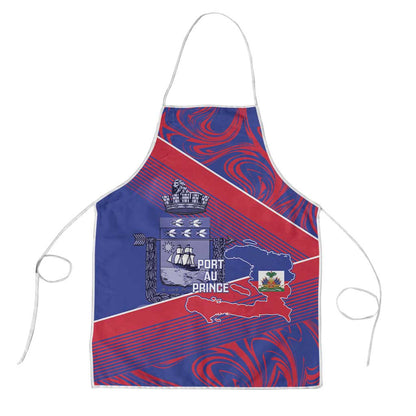 Port-au-Prince Afro-Haitians Apron Ayiti Map Pòtoprens Flag Color - African Pride