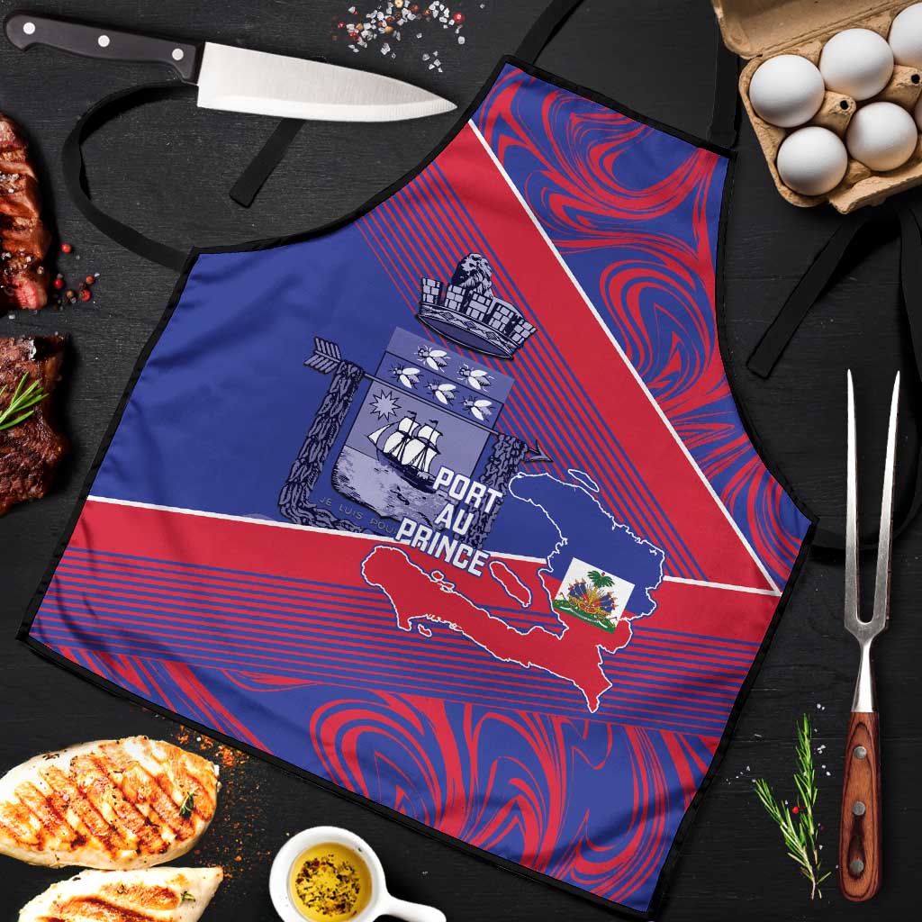 Port-au-Prince Afro-Haitians Apron Ayiti Map Pòtoprens Flag Color - African Pride