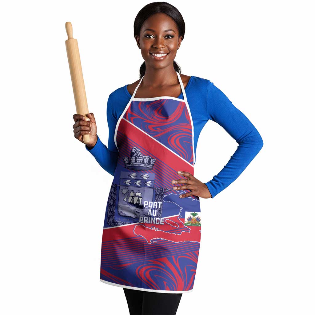 Port-au-Prince Afro-Haitians Apron Ayiti Map Pòtoprens Flag Color - African Pride