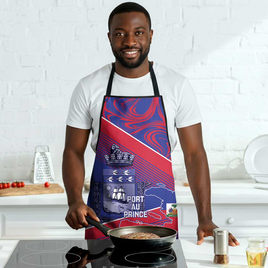 Port-au-Prince Afro-Haitians Apron Ayiti Map Pòtoprens Flag Color - African Pride