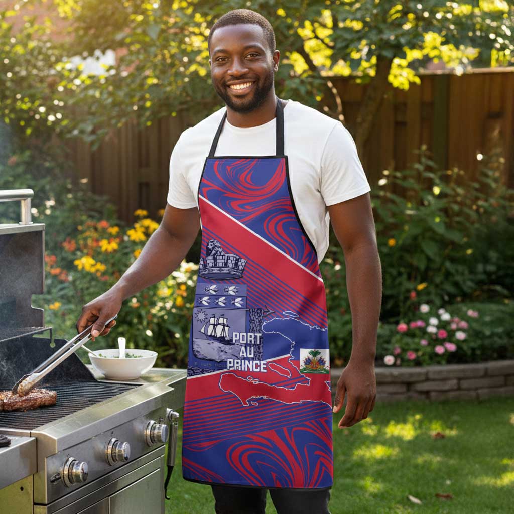 Port-au-Prince Afro-Haitians Apron Ayiti Map Pòtoprens Flag Color - African Pride
