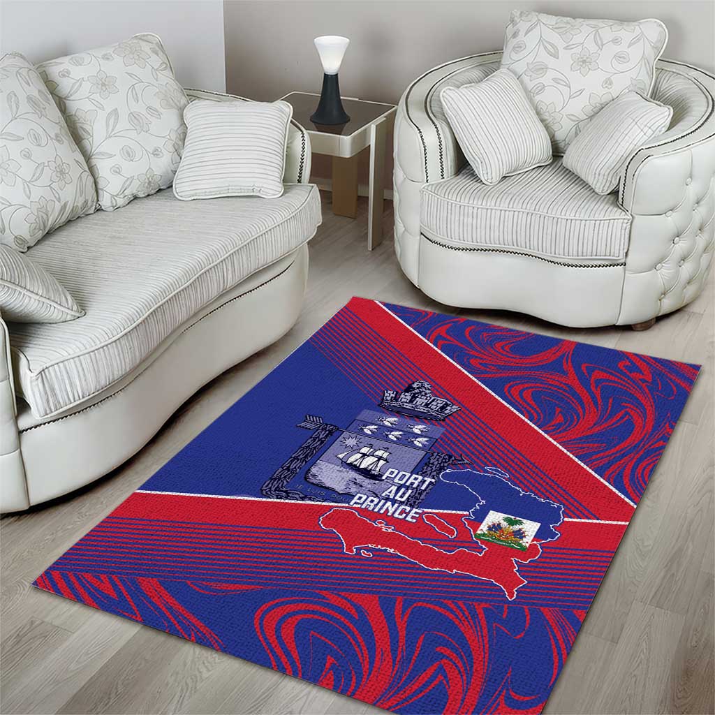 Port-au-Prince Afro-Haitians Area Rug Ayiti Map Pòtoprens Flag Color - African Pride