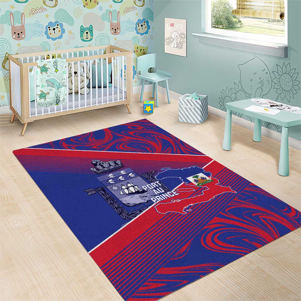 Port-au-Prince Afro-Haitians Area Rug Ayiti Map Pòtoprens Flag Color - African Pride