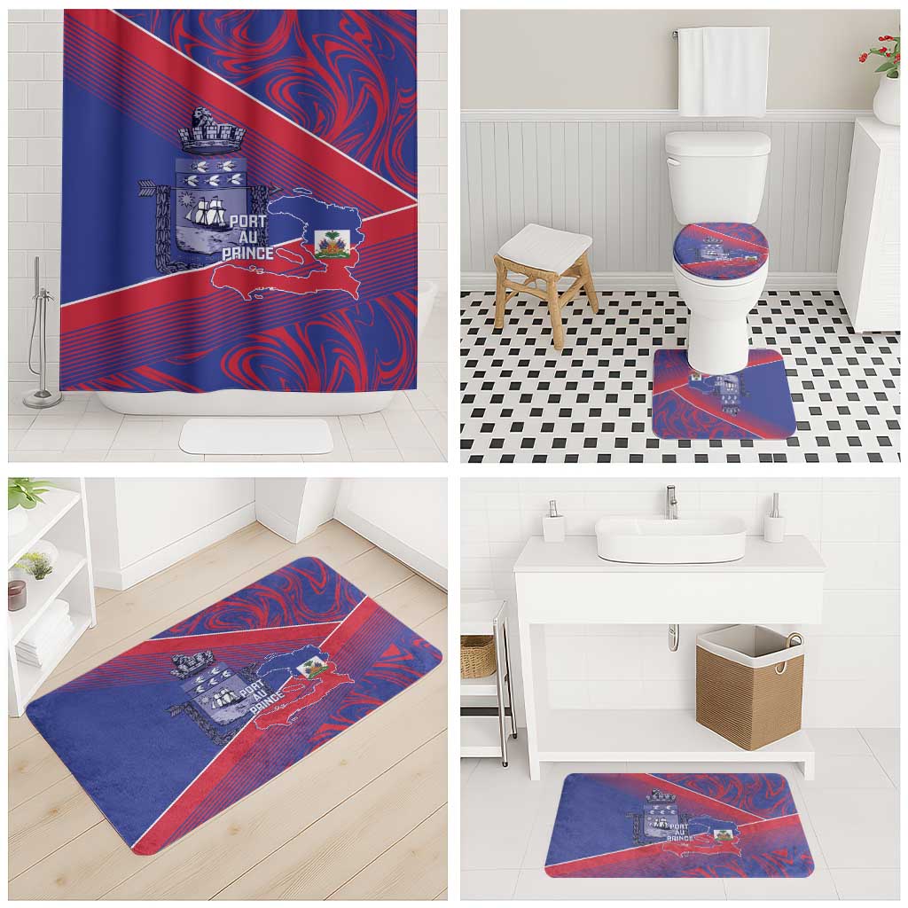 Port-au-Prince Afro-Haitians Bathroom Set Ayiti Map Pòtoprens Flag Color - African Pride
