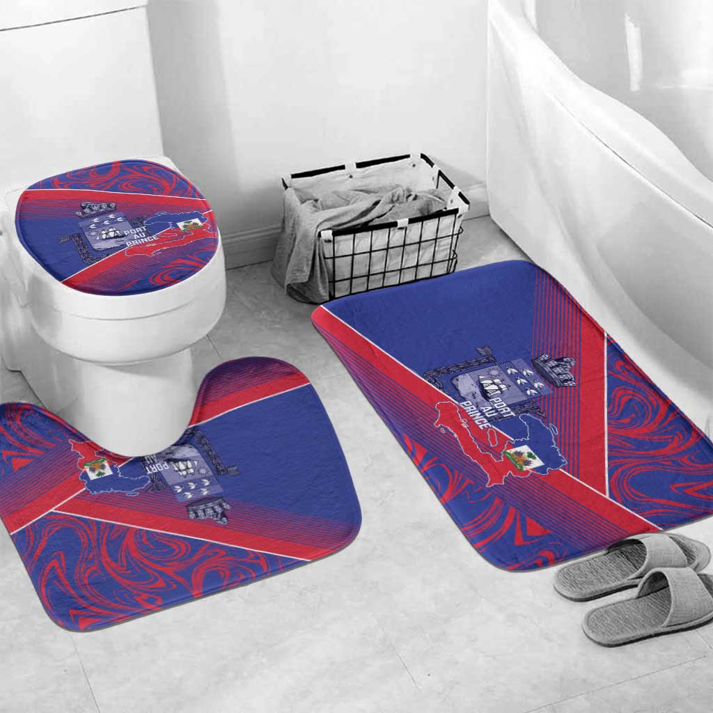 Port-au-Prince Afro-Haitians Bathroom Set Ayiti Map Pòtoprens Flag Color - African Pride