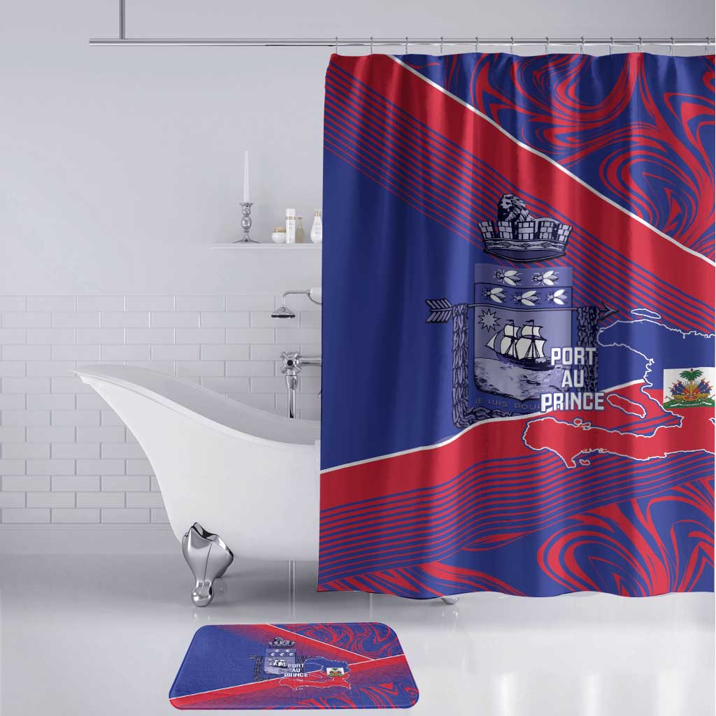 Port-au-Prince Afro-Haitians Bathroom Set Ayiti Map Pòtoprens Flag Color - African Pride