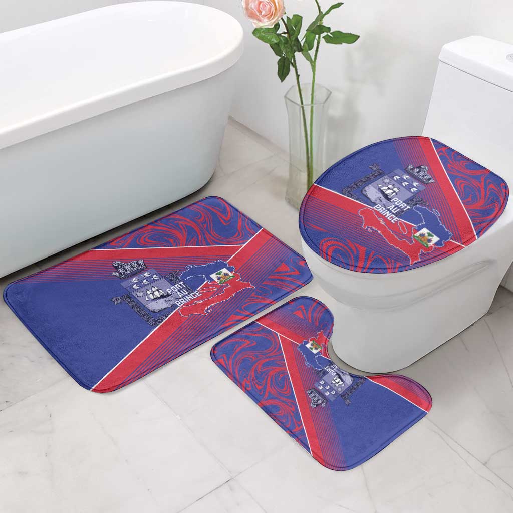 Port-au-Prince Afro-Haitians Bathroom Set Ayiti Map Pòtoprens Flag Color - African Pride