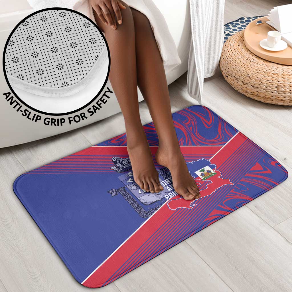 Port-au-Prince Afro-Haitians Bathroom Set Ayiti Map Pòtoprens Flag Color - African Pride