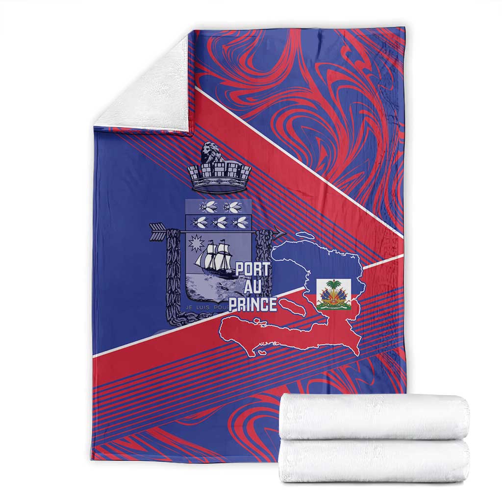 Port-au-Prince Afro-Haitians Blanket Ayiti Map Pòtoprens Flag Color - African Pride