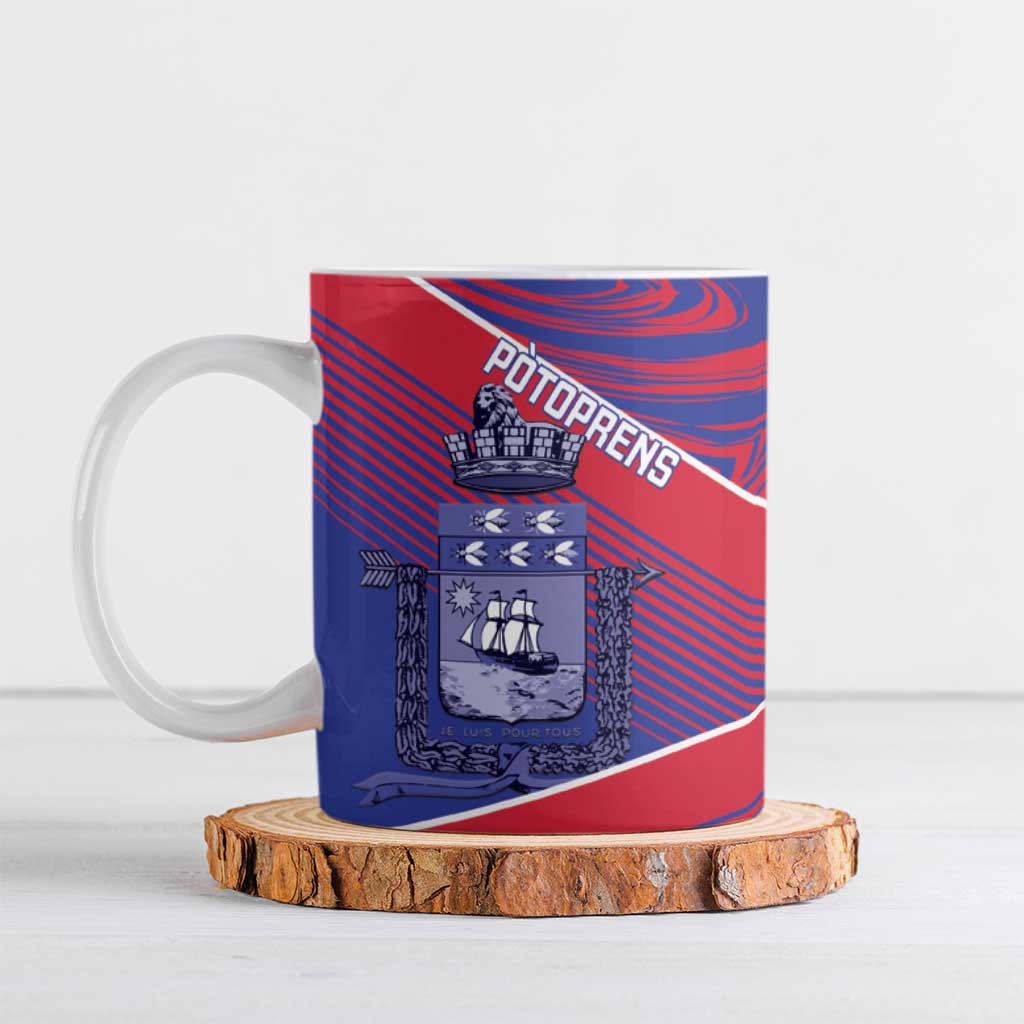 Port-au-Prince Afro-Haitians Ceramic Mug Ayiti Map Pòtoprens Flag Color - African Pride