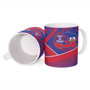 Port-au-Prince Afro-Haitians Ceramic Mug Ayiti Map Pòtoprens Flag Color - African Pride