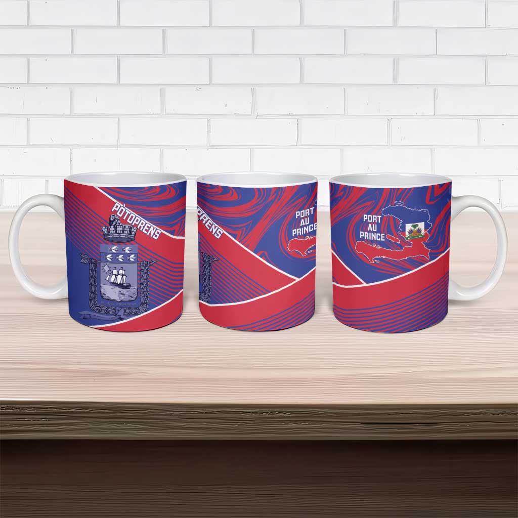 Port-au-Prince Afro-Haitians Ceramic Mug Ayiti Map Pòtoprens Flag Color - African Pride