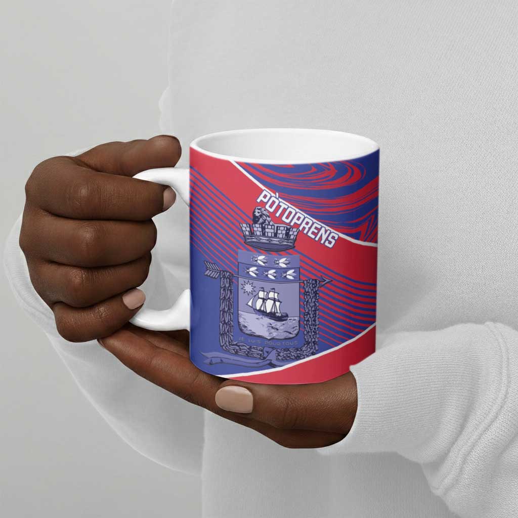 Port-au-Prince Afro-Haitians Ceramic Mug Ayiti Map Pòtoprens Flag Color - African Pride
