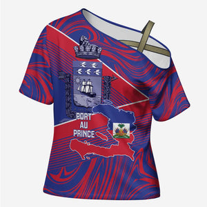 Port-au-Prince Afro-Haitians Cross Shoulder Shirt Ayiti Map Pòtoprens Flag Color - African Pride