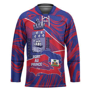 Port-au-Prince Afro-Haitians Hockey Jersey Ayiti Map Pòtoprens Flag Color - African Pride