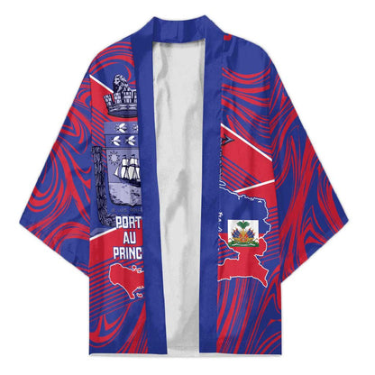 Port-au-Prince Afro-Haitians Kimono Ayiti Map Pòtoprens Flag Color - African Pride