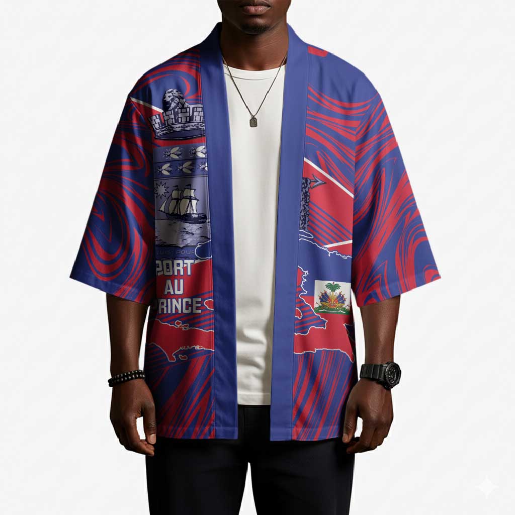Port-au-Prince Afro-Haitians Kimono Ayiti Map Pòtoprens Flag Color - African Pride