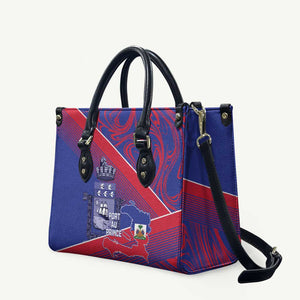 Port-au-Prince Afro-Haitians Leather Bag Ayiti Map Pòtoprens Flag Color - African Pride