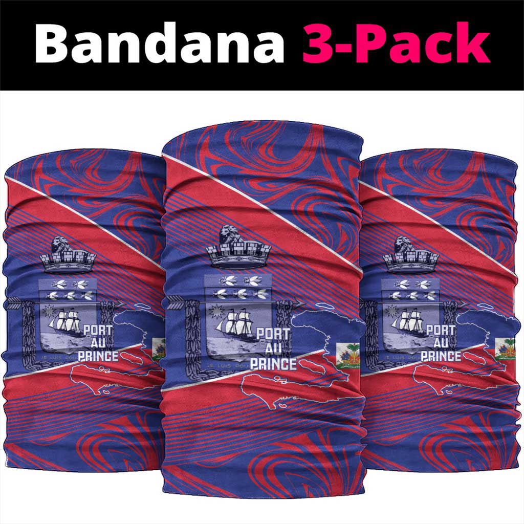 Port-au-Prince Afro-Haitians Neck Gaiter Ayiti Map Pòtoprens Flag Color - African Pride