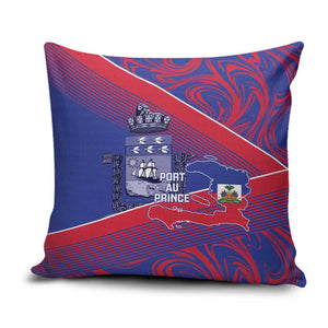 Port-au-Prince Afro-Haitians Pillow Cover Ayiti Map Pòtoprens Flag Color - African Pride