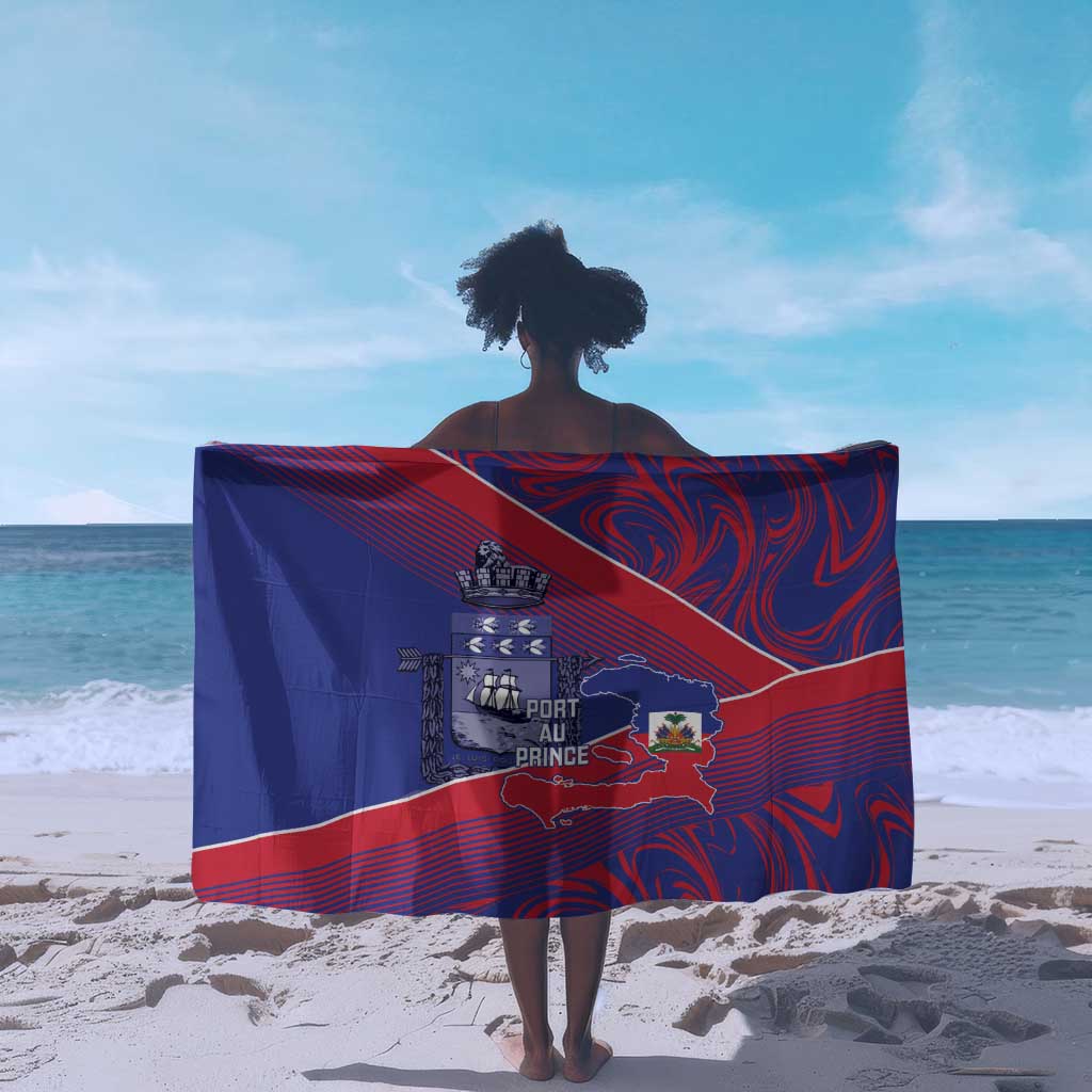 Port-au-Prince Afro-Haitians Sarong Ayiti Map Pòtoprens Flag Color - African Pride