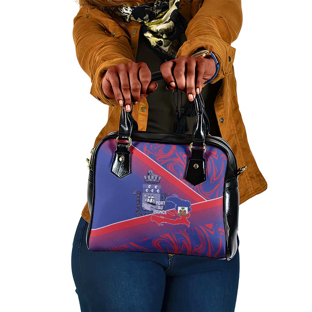 Port-au-Prince Afro-Haitians Shoulder Handbag Ayiti Map Pòtoprens Flag Color - African Pride