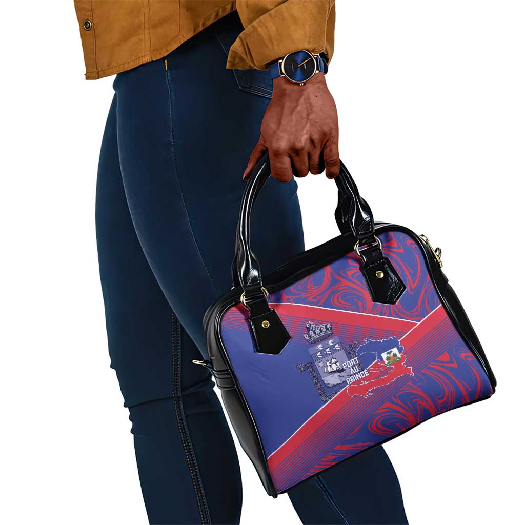 Port-au-Prince Afro-Haitians Shoulder Handbag Ayiti Map Pòtoprens Flag Color - African Pride