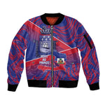 Port-au-Prince Afro-Haitians Sleeve Zip Bomber Jacket Ayiti Map Pòtoprens Flag Color - African Pride