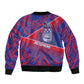 Port-au-Prince Afro-Haitians Sleeve Zip Bomber Jacket Ayiti Map Pòtoprens Flag Color - African Pride