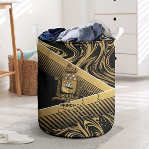 Port-au-Prince Afro-Haitians Laundry Basket Ayiti Map Pòtoprens Gold Color - African Pride