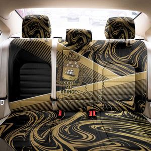 Port-au-Prince Afro-Haitians Back Car Seat Cover Ayiti Map Pòtoprens Gold Color - African Pride