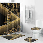Port-au-Prince Afro-Haitians Bathroom Set Ayiti Map Pòtoprens Gold Color - African Pride